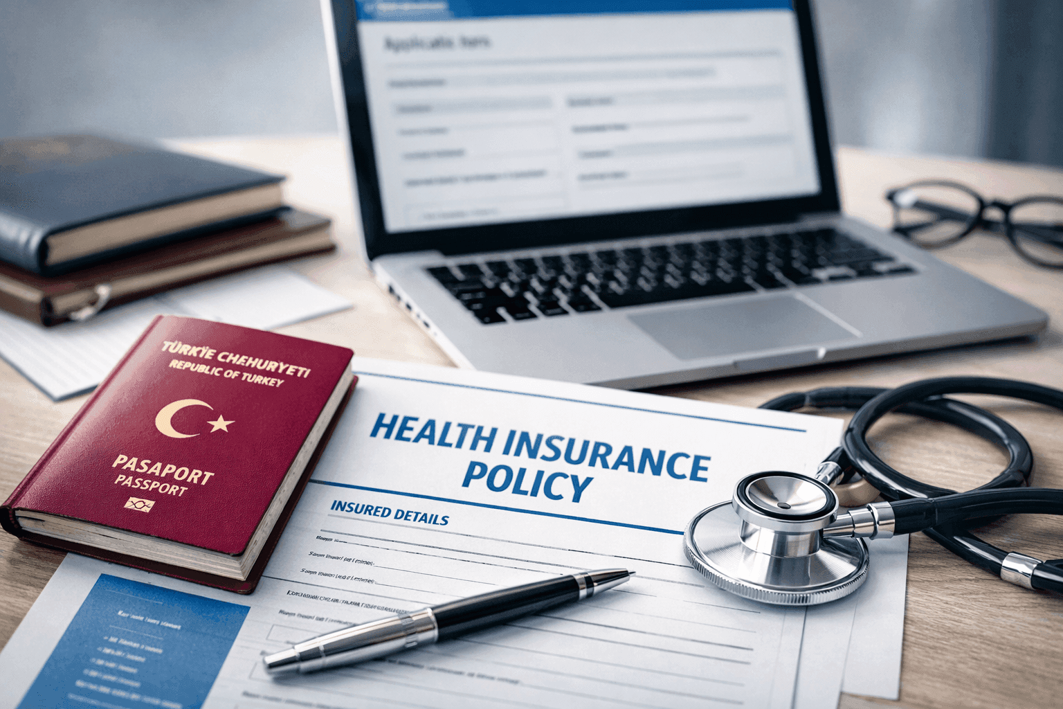 İkamet izni başvurusu için yabancı sağlık sigortası poliçesi ve pasaport evrakları