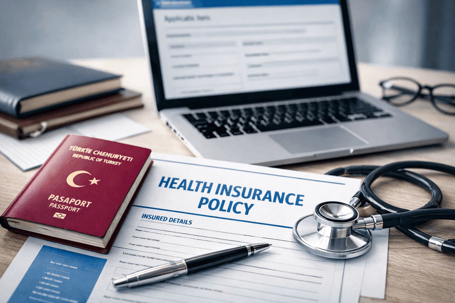 İkamet izni başvurusu için yabancı sağlık sigortası poliçesi ve pasaport evrakları